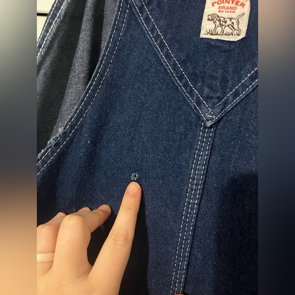 Vintage Pointer Brand High Back Bib Overalls Blue Denim USA Farm Workwear - Picture 8 of 14